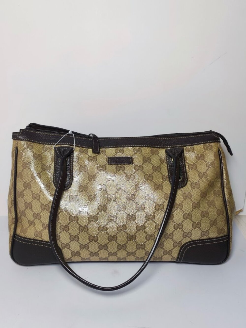 Gucci Vintage GG Crystal Coated Canvas Tote Handbag